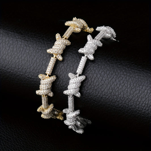 BRATARA TIP TEPI CU CRISTALE PLACAT CU AUR 14K