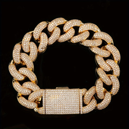 BRATARA CUBAN PLACATA CU AUR 14K