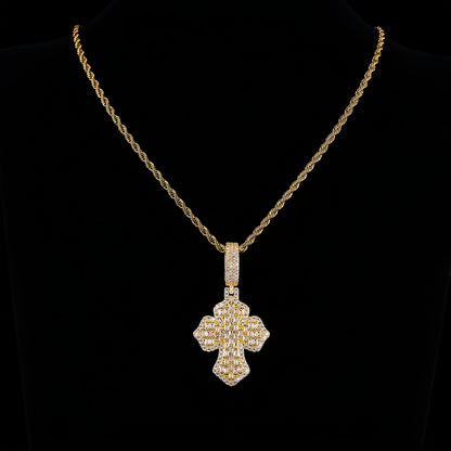 CRUCE CRISTALE PLACATA CU AUR 18K